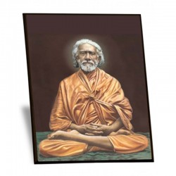 Foto grande Swami Sri Yukteswar Giri plastificata su supporto in legno