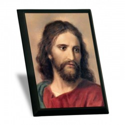 Foto piccola Gesù Cristo plastificata su supporto in legno