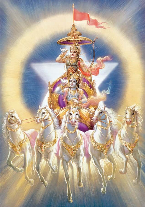 Foto di Krishna e Arjuna: il carro della coscienza meditativa